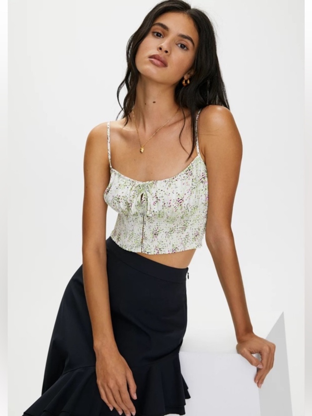 Little Moon TOOLA Camisole in Sage Green / Raspberry